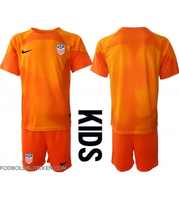 Forenede Stater Målmand Hjemmebanetrøje Børn VM 2022 Kortærmet (+ Korte bukser)